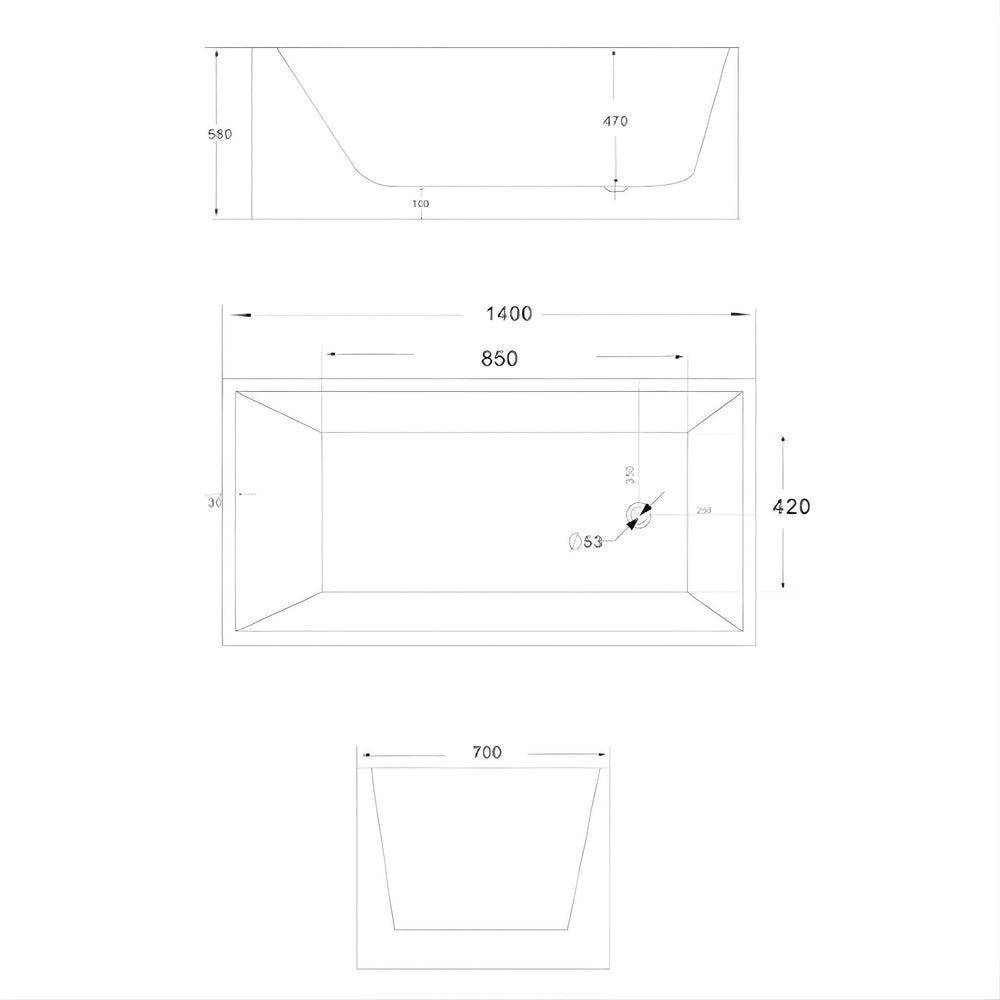 RIVA LOTUS FREESTANDING BATHTUB GLOSS WHITE (AVAILABLE IN 1200MM, 1300MM, 1400MM, 1500MM, 1600MM AND 1700MM)