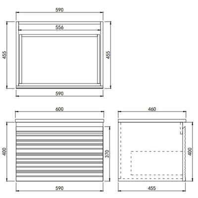 LUKKA SEDONA MATTE WHITE 600MM SINGLE BOWL WALL HUNG VANITY
