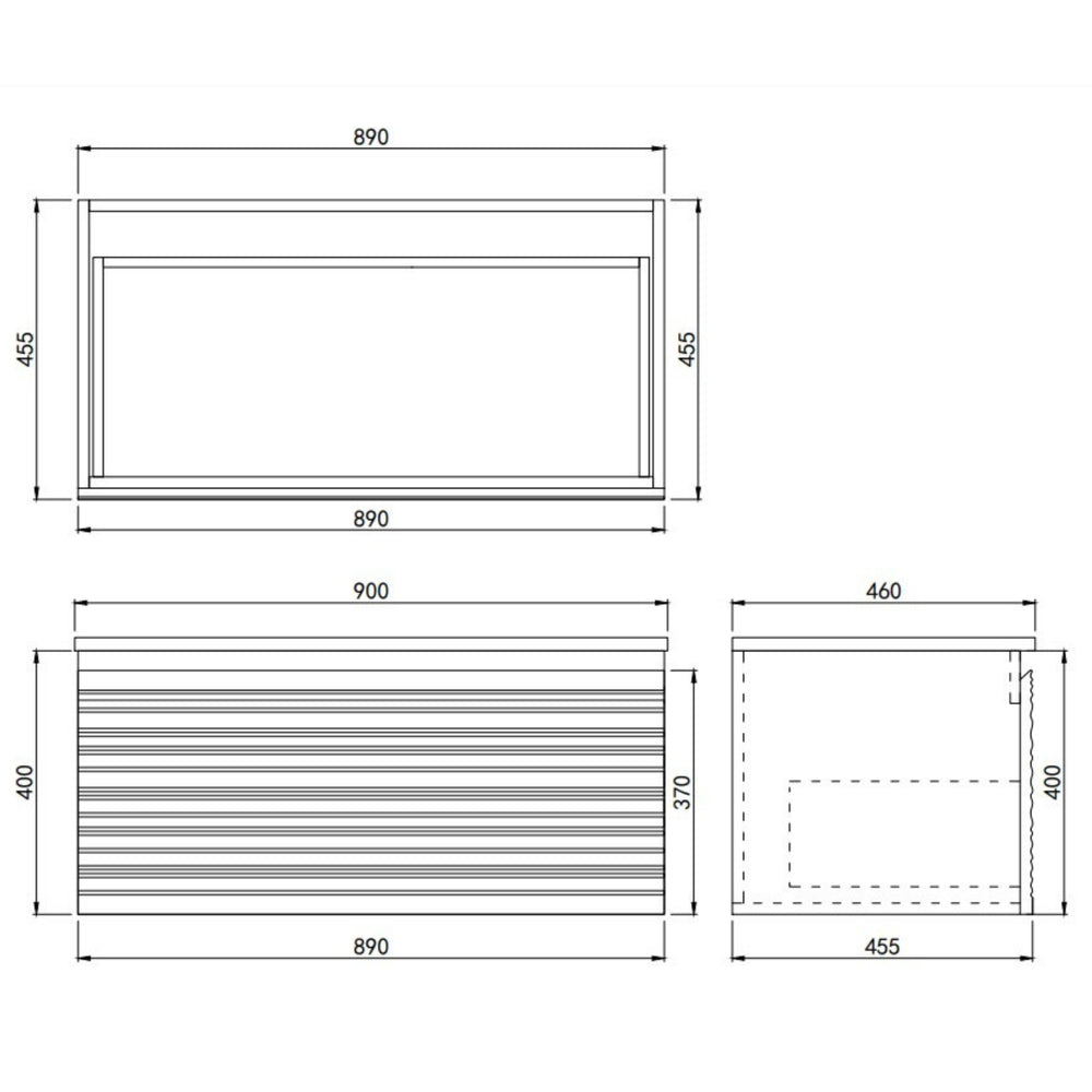LUKKA SEDONA MATTE WHITE 900MM SINGLE BOWL WALL HUNG VANITY
