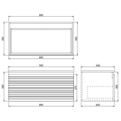 LUKKA SEDONA MATTE WHITE 900MM SINGLE BOWL WALL HUNG VANITY