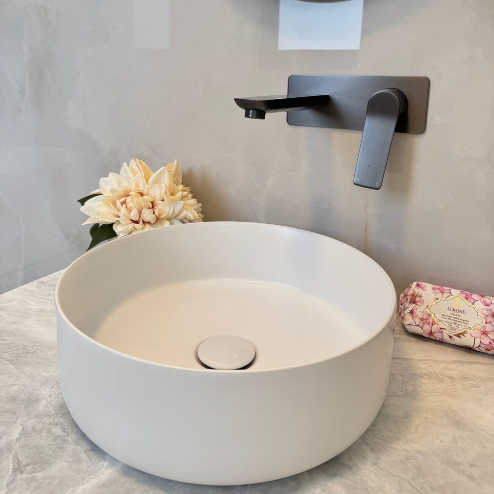CLAYA ROUND ABOVE COUNTER BASIN MATTE WHITE 360MM