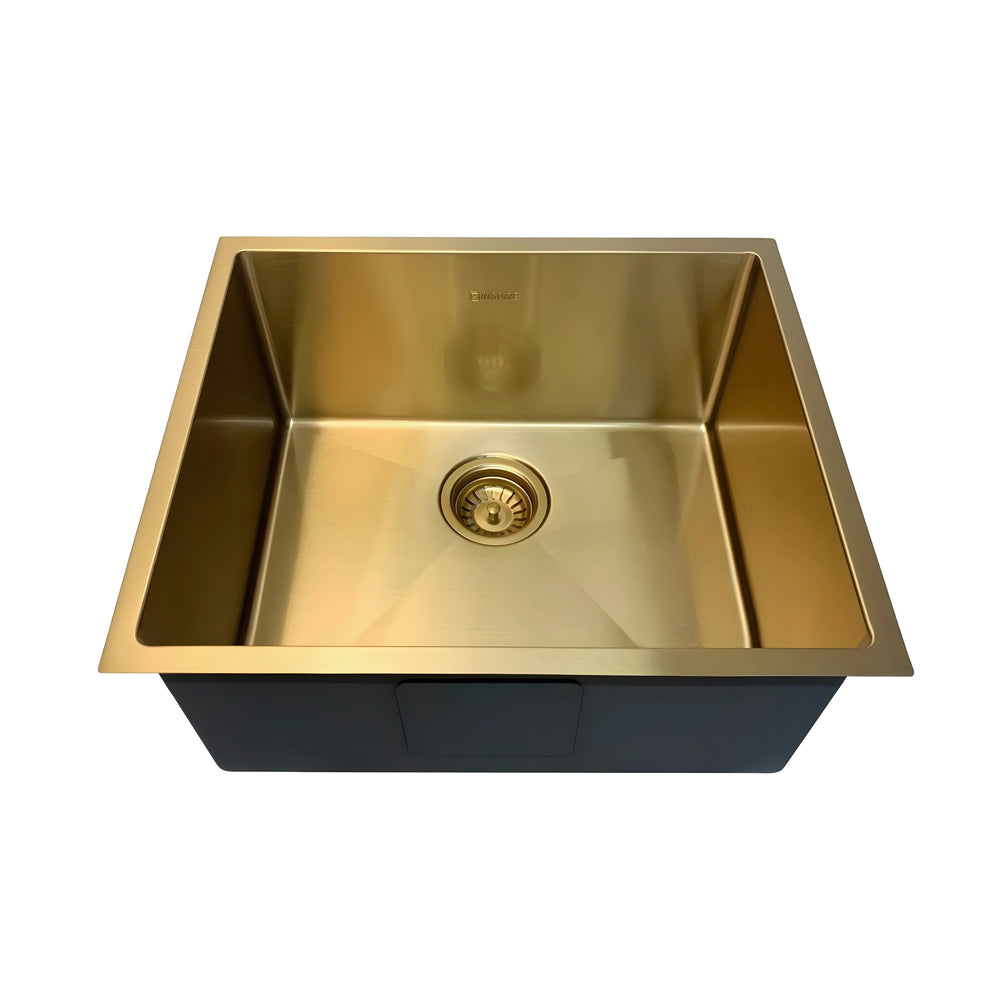 OTTI AXON 45S SINGLE BOWL KITCHEN AND LAUNDRY SINK ARGENT GOLD 450MM