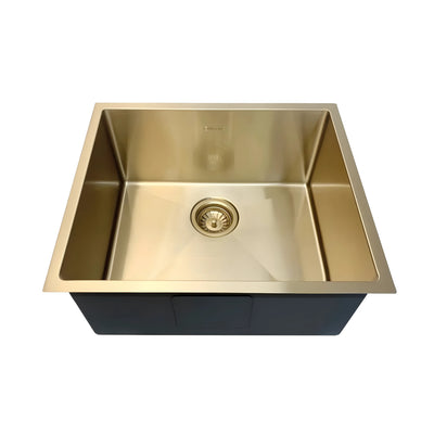 OTTI AXON 45S SINGLE BOWL KITCHEN SINK BRUSHED GOLD 450MM