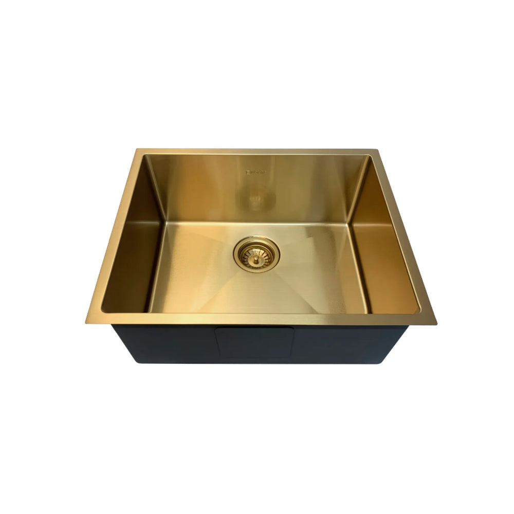 OTTI AXON 58S SINGLE BOWL KITCHEN AND LAUNDRY SINK ARGENT GOLD 580MM
