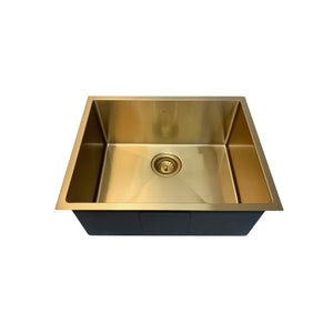 OTTI AXON 58S SINGLE BOWL KITCHEN AND LAUNDRY SINK ARGENT GOLD 580MM