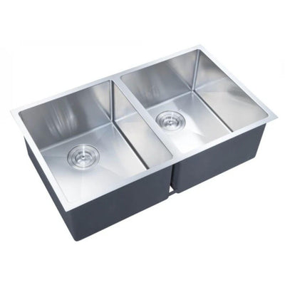 OTTI ARTE 76D DOUBLE BOWL KITCHEN AND LAUNDRY SINK SILVER 760MM