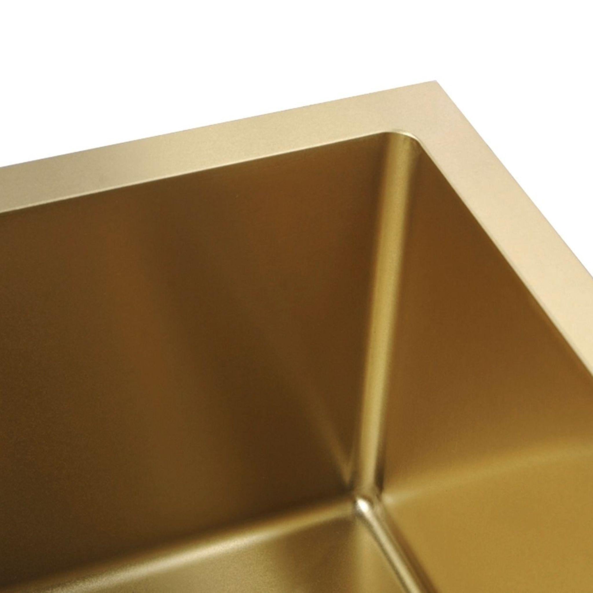 OTTI ARTE 76D DOUBLE BOWL KITCHEN AND LAUNDRY SINK ARGENT GOLD 760MM