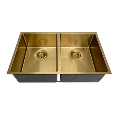 OTTI ARTE 76D DOUBLE BOWL KITCHEN AND LAUNDRY SINK ARGENT GOLD 760MM
