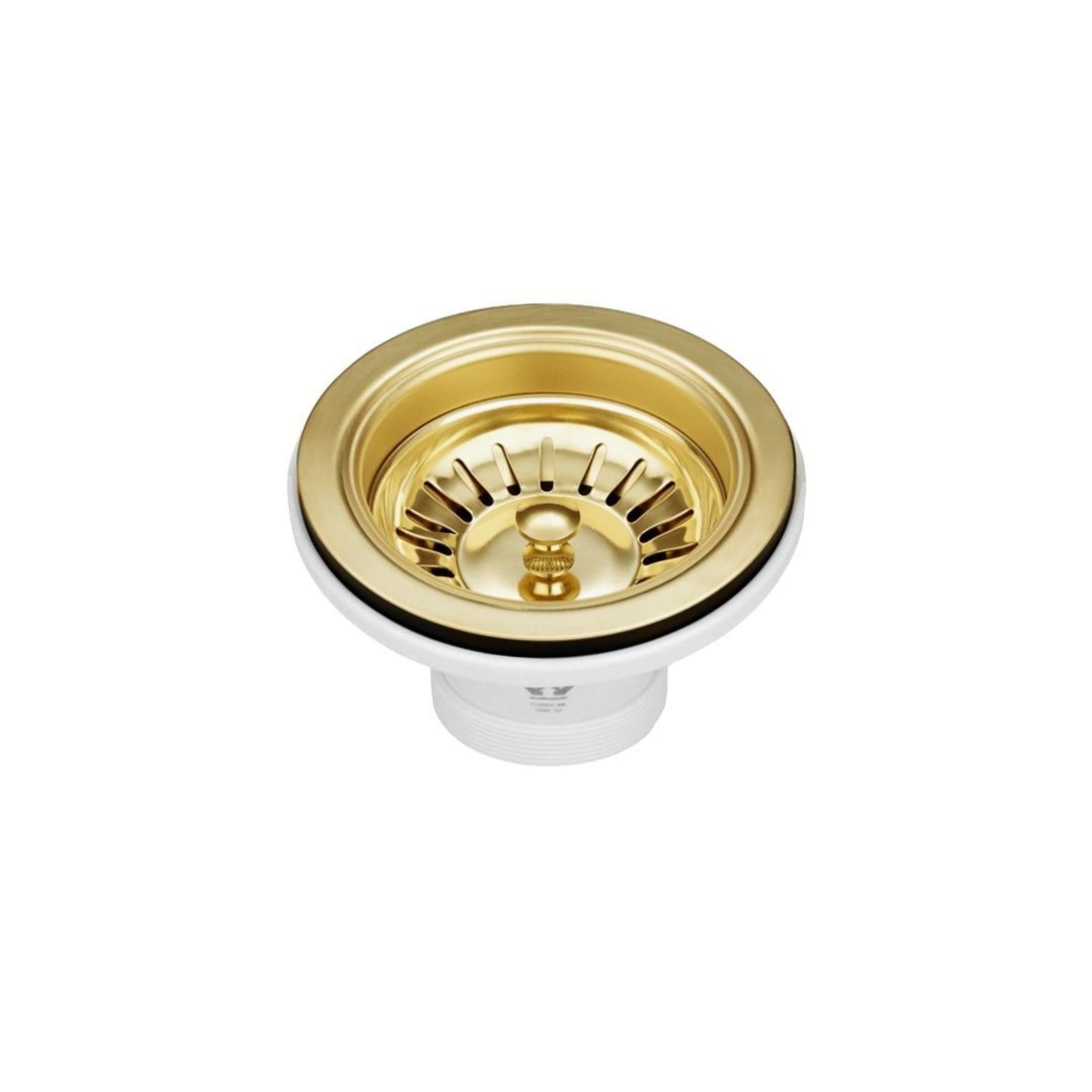 OTTI ARTE 76D DOUBLE BOWL KITCHEN AND LAUNDRY SINK BRUSHED GOLD 760MM