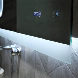 REMER MIRO RECTANGLE FRAMELESS LED MIRROR W/ DEMISTER & BLUETOOTH SPEAKERS 900X700MM