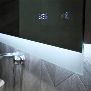 REMER MIRO RECTANGLE FRAMELESS LED MIRROR W/ DEMISTER & BLUETOOTH SPEAKERS 750X900MM