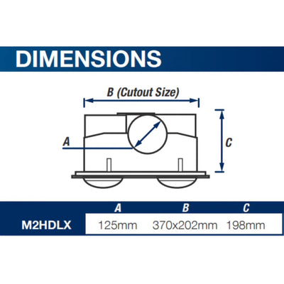 VENTAIR MYKA 2 SLIMLINE 3 IN 1 WITH 2 HEAT LAMPS, LED DOWNLIGHT AND SIDE DUCTED EXHAUST WHITE