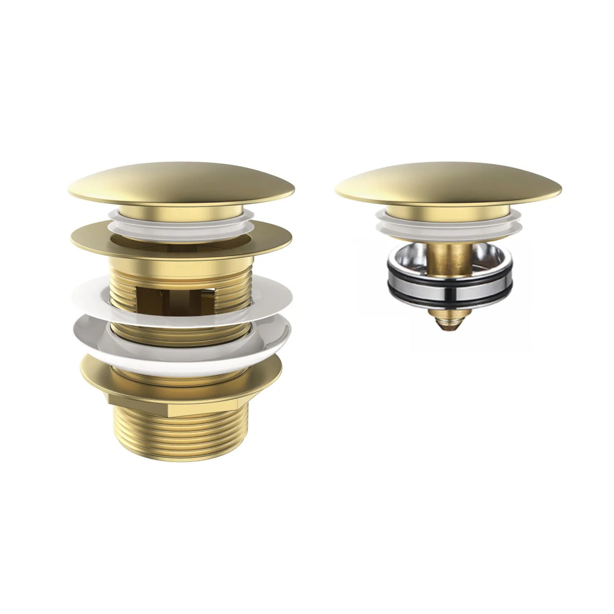 OTTI MUSHROOM PULL-OUT/POP-UP OVERFLOW BATHTUB WASTE 40MM BRUSHED GOLD
