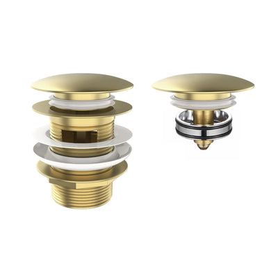 OTTI MUSHROOM PULL-OUT/POP-UP OVERFLOW BATHTUB WASTE 40MM BRUSHED GOLD