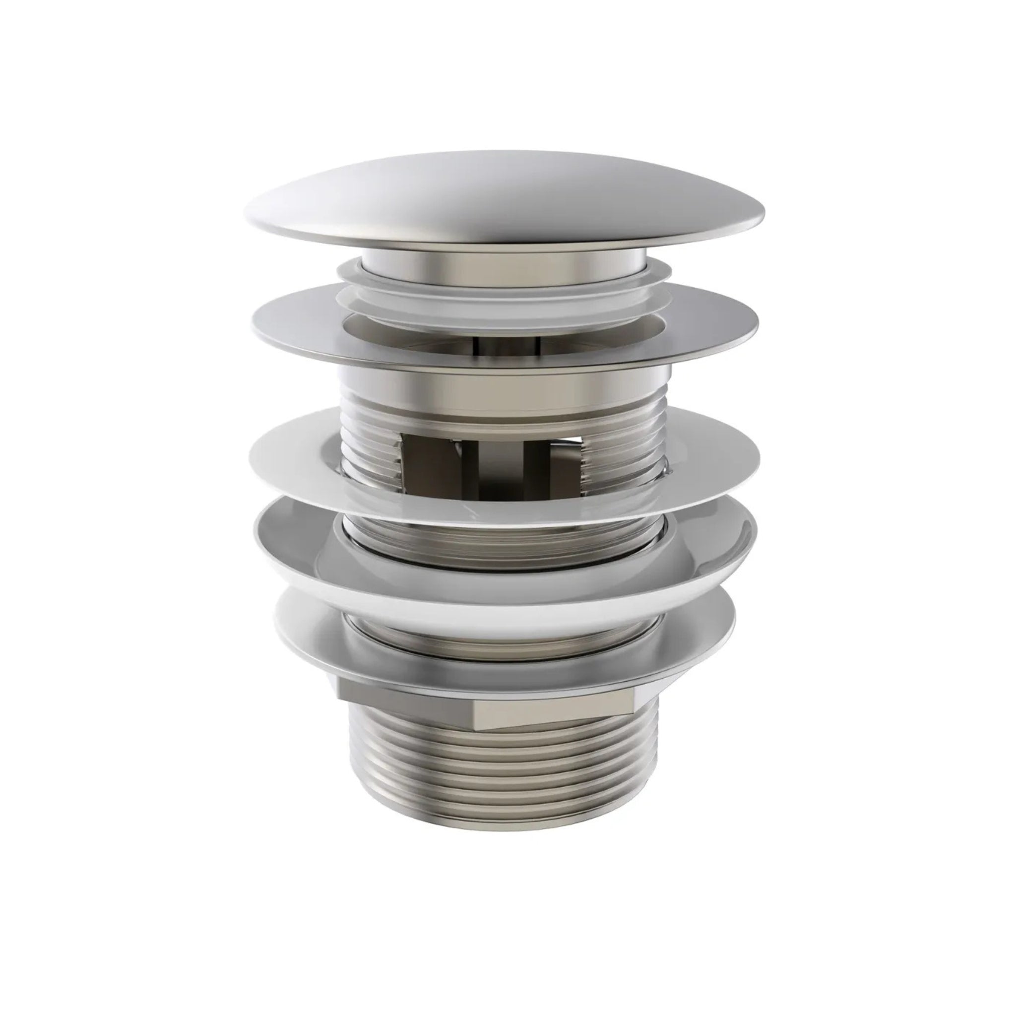 OTTI MUSHROOM PULL-OUT/POP-UP OVERFLOW BATHTUB WASTE 40MM BRUSHED NICKEL