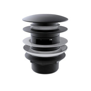OTTI MUSHROOM PULL-OUT/POP-UP OVERFLOW BATHTUB WASTE 40MM MATTE BLACK