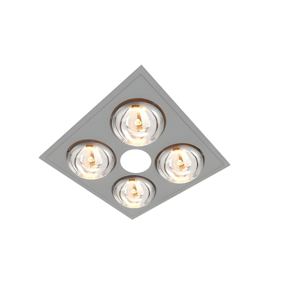 VENTAIR MYKA 4 SLIMLINE 3 IN 1 WITH 4 HEAT LAMPS, LED DOWNLIGHT AND SIDE DUCTED EXHAUST WHITE