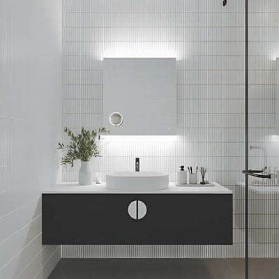 REMER MIRO RECTANGLE FRAMELESS LED MIRROR W/ DEMISTER & PORTABLE MAGNIFIER 750X900MM