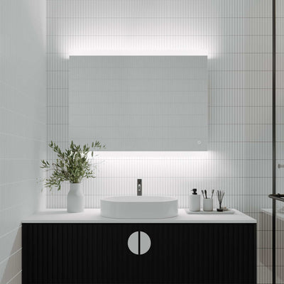 REMER MIRO RECTANGLE FRAMELESS LED MIRROR W/ DEMISTER & PORTABLE MAGNIFIER 900X700MM