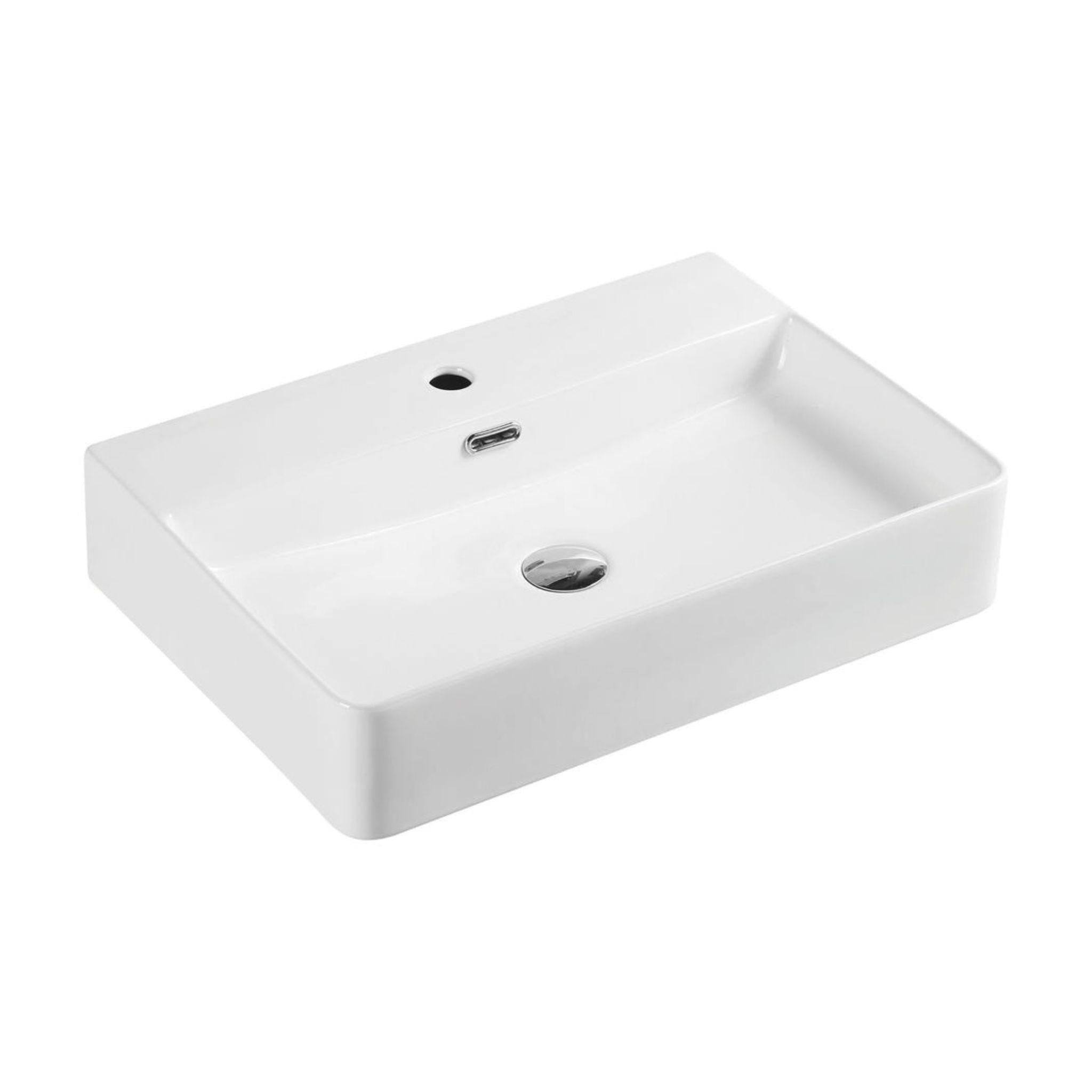 MERCIO MARSAY RECTANGULAR WALL HUNG BASIN MATTE WHITE 590MM
