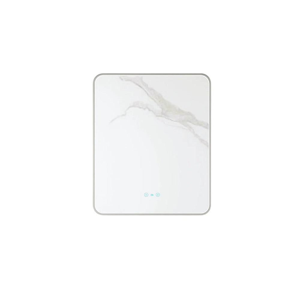 MERCIO MAIA FRAMED RECTANGULAR LED MIRROR GUN METAL 600X750MM