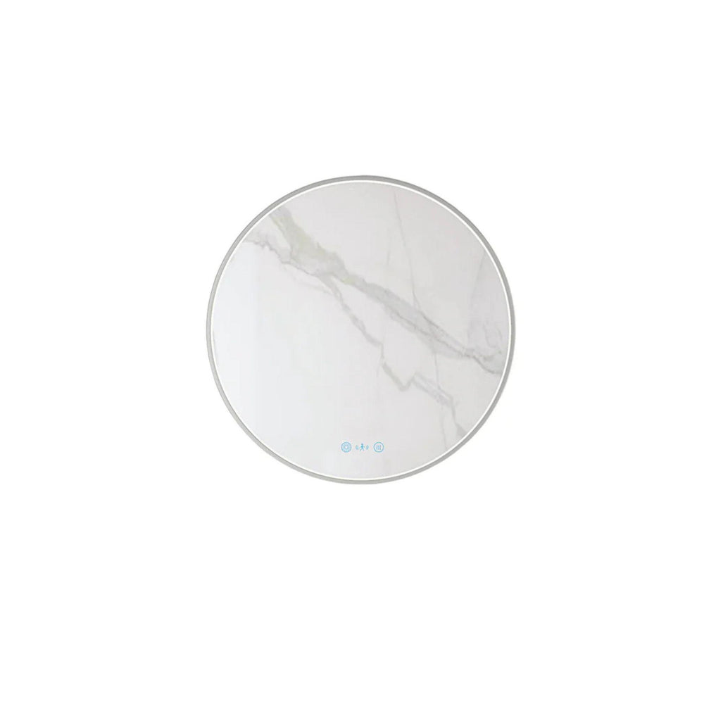 MERCIO MAIA FRAMED ROUND LED MIRROR GUN METAL 600X600MM