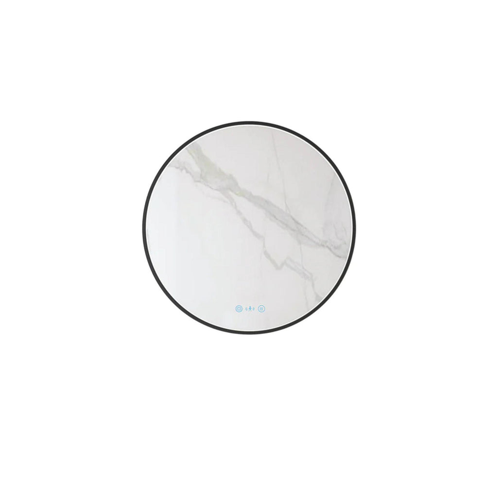 MERCIO MAIA FRAMED ROUND LED MIRROR MATTE BLACK 600X600MM