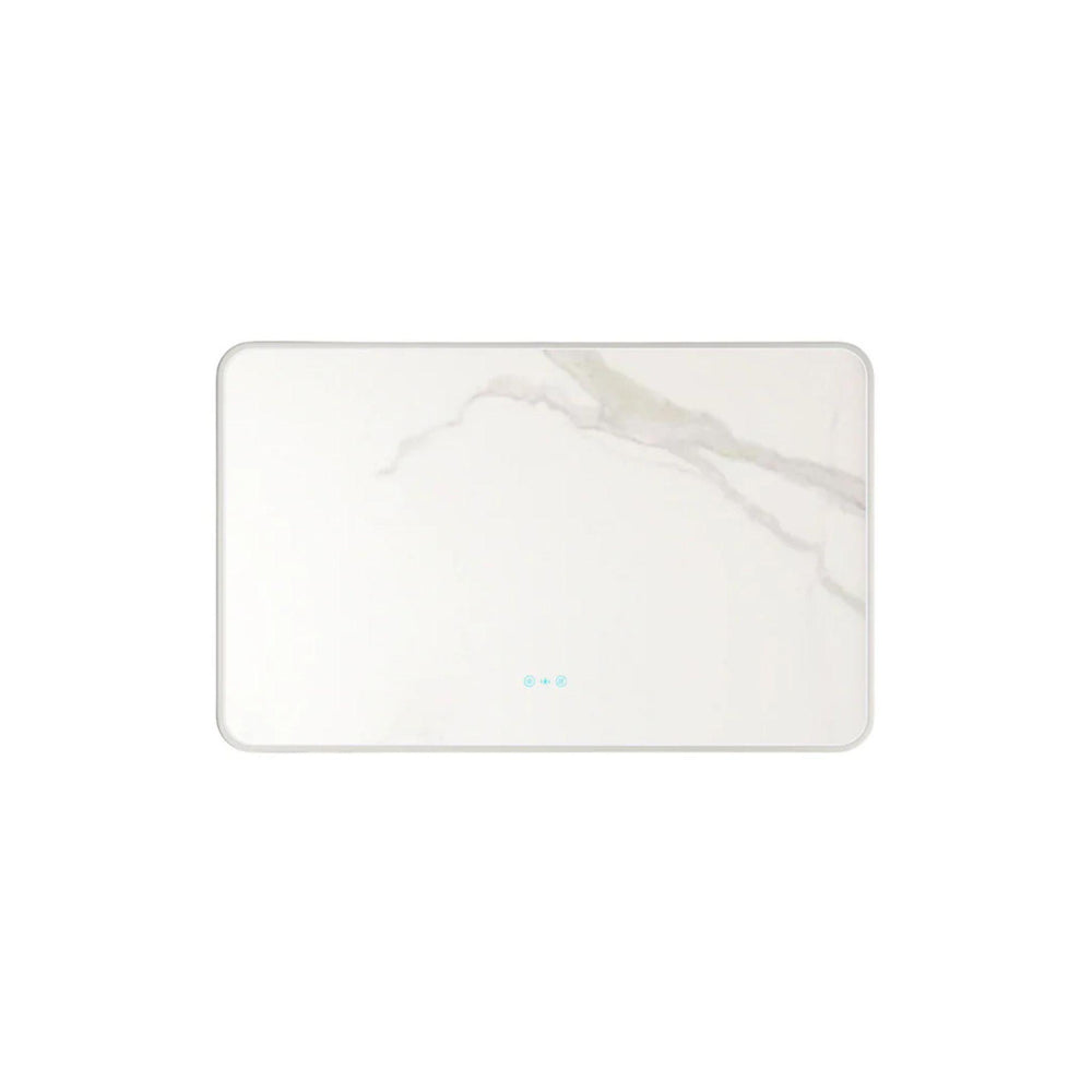 MERCIO MAIA FRAMED RECTANGULAR LED MIRROR BRUSHED NICKEL 1200X750MM