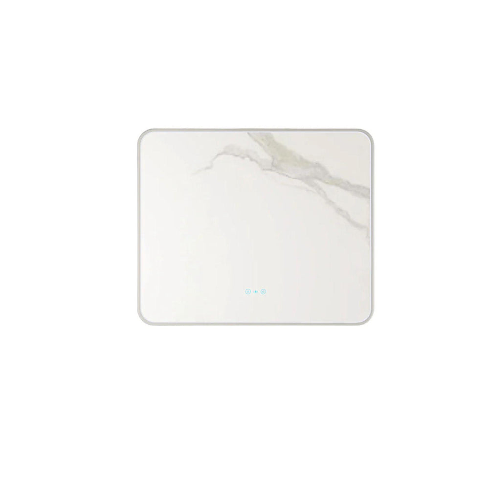 MERCIO MAIA FRAMED RECTANGULAR LED MIRROR BRUSHED NICKEL 750X900MM