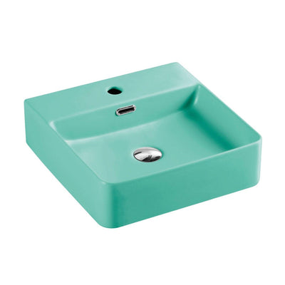 MERCIO MARSAY SQUARE WALL HUNG ART BASIN ANTIQUE GREEN 420MM