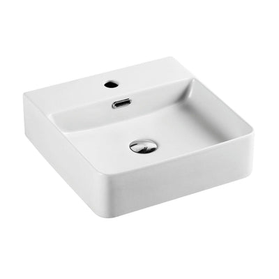 MERCIO MARSAY SQUARE WALL HUNG ART BASIN MATTE WHITE 420MM