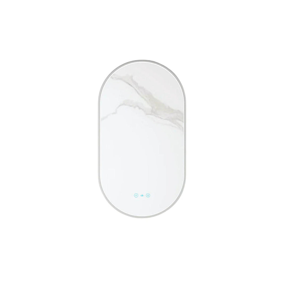 MERCIO MAIA FRAMED OVAL LED MIRROR GUN METAL 500X900MM