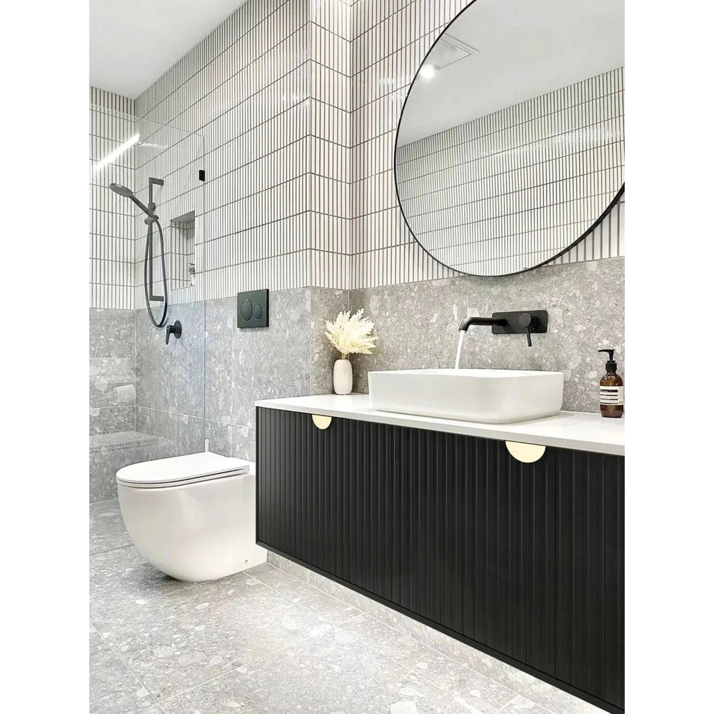 OTTI MARLO MATTE BLACK 1200MM SINGLE BOWL WALL HUNG VANITY