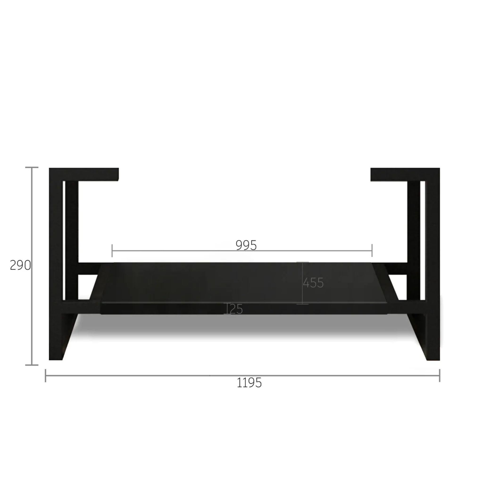 OTTI MARLO MATTE BLACK 1200MM SINGLE BOWL FLOOR STANDING VANITY