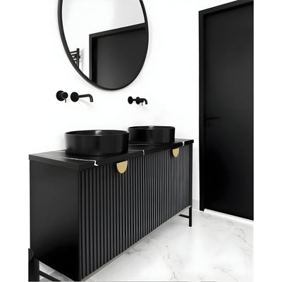 OTTI MARLO MATTE BLACK 1500MM DOUBLE BOWL FLOOR STANDING VANITY
