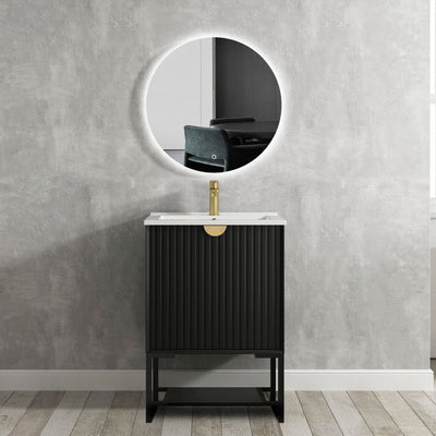 OTTI MARLO MATTE BLACK 600MM SINGLE BOWL FLOOR STANDING VANITY