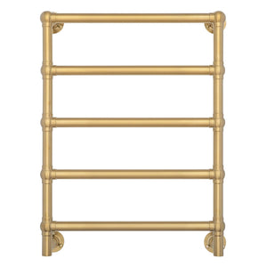 TURNER HASTINGS MAYER LIQUID-FILLED HEATED TOWEL RAIL BRUSHED BRASS 600MM