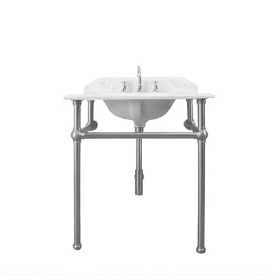 TURNER HASTINGS MAYER BASIN STAND WITH REAL CARRARA MARBLE TOP BRUSHED NICKEL 750MM