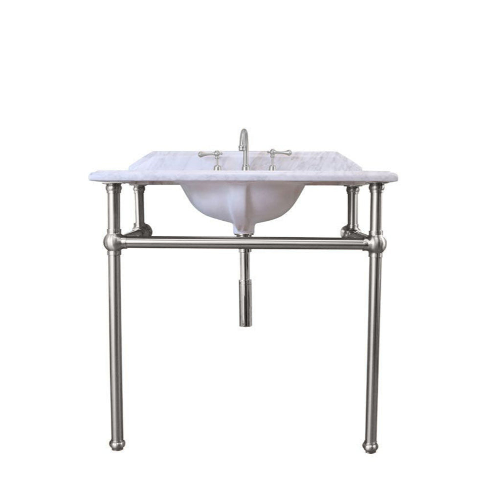 TURNER HASTINGS MAYER BASIN STAND WITH REAL CARRARA MARBLE TOP CHROME 900MM
