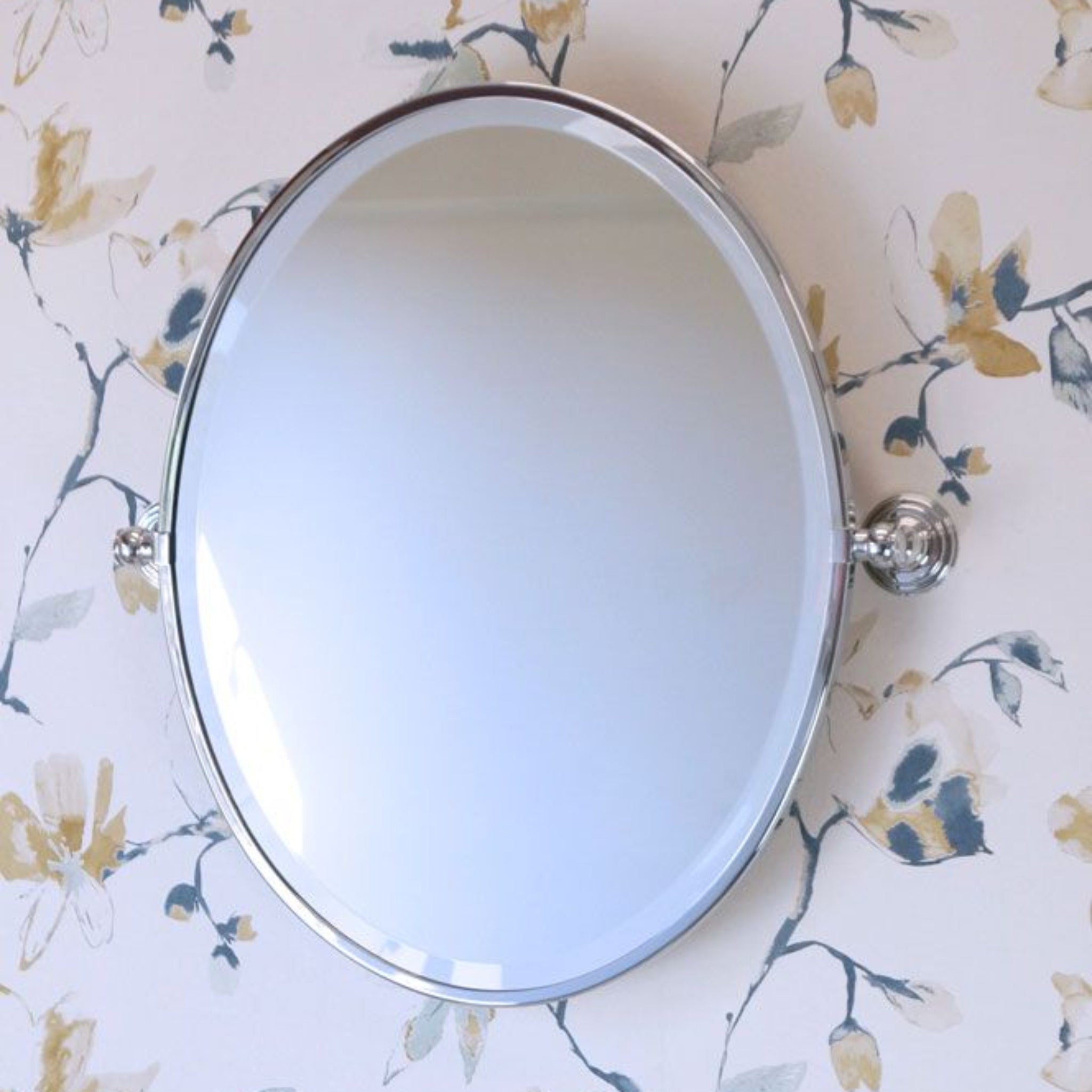 TURNER HASTINGS MAYER FRAMED PIVOT OVAL MIRROR CHROME 538X620MM