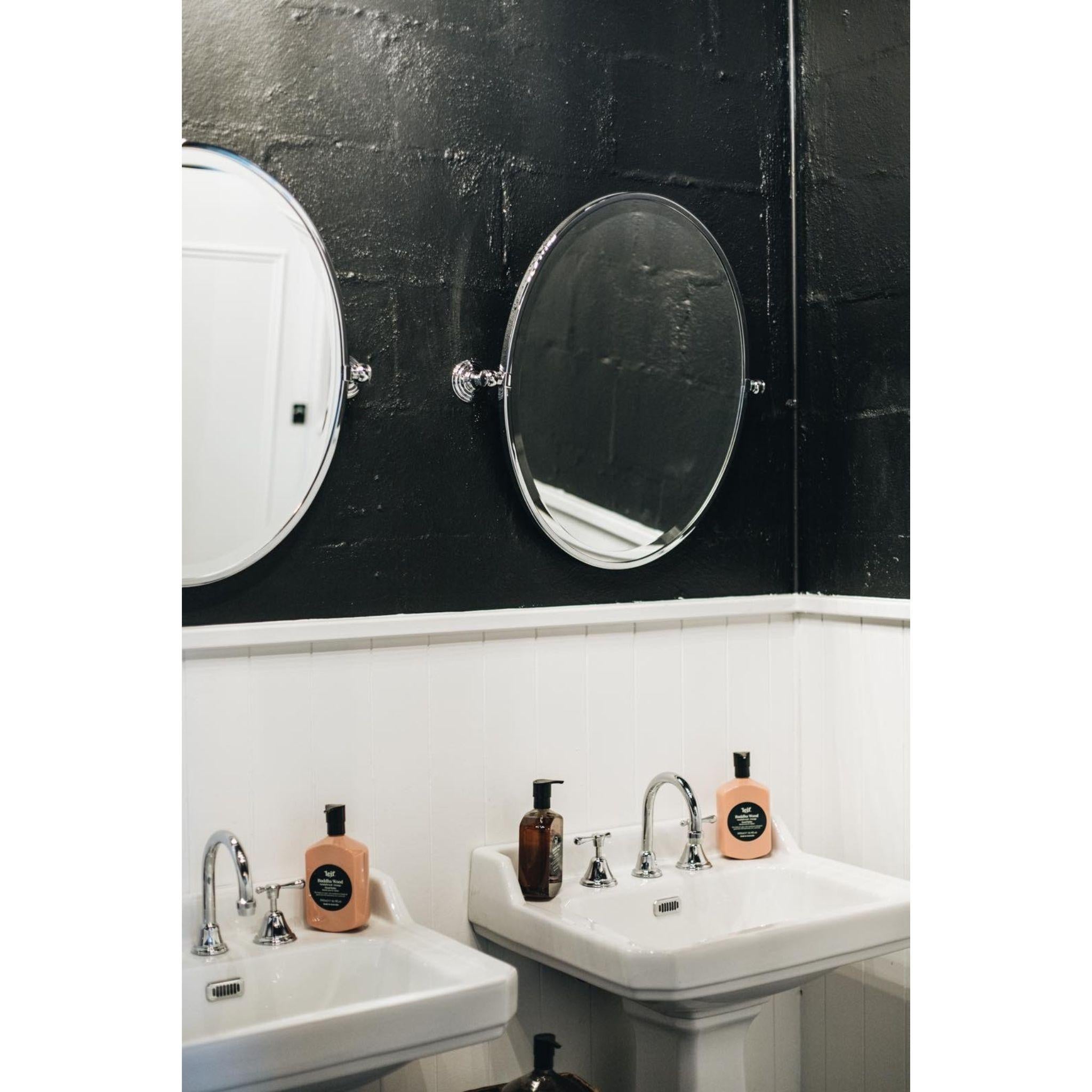 TURNER HASTINGS MAYER FRAMED PIVOT OVAL MIRROR CHROME 538X620MM