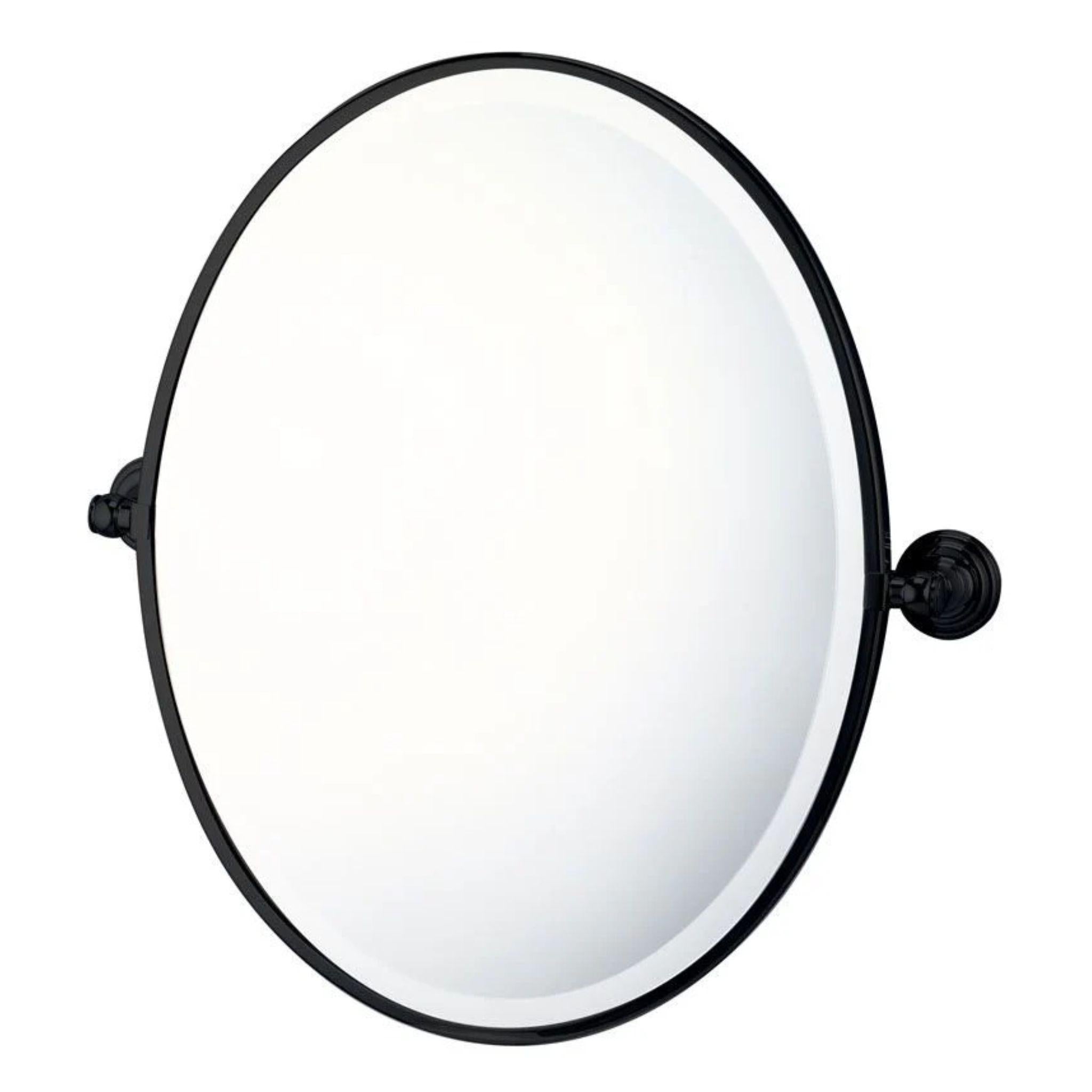 TURNER HASTINGS MAYER FRAMED PIVOT OVAL MIRROR MATTE BLACK 538X620MM
