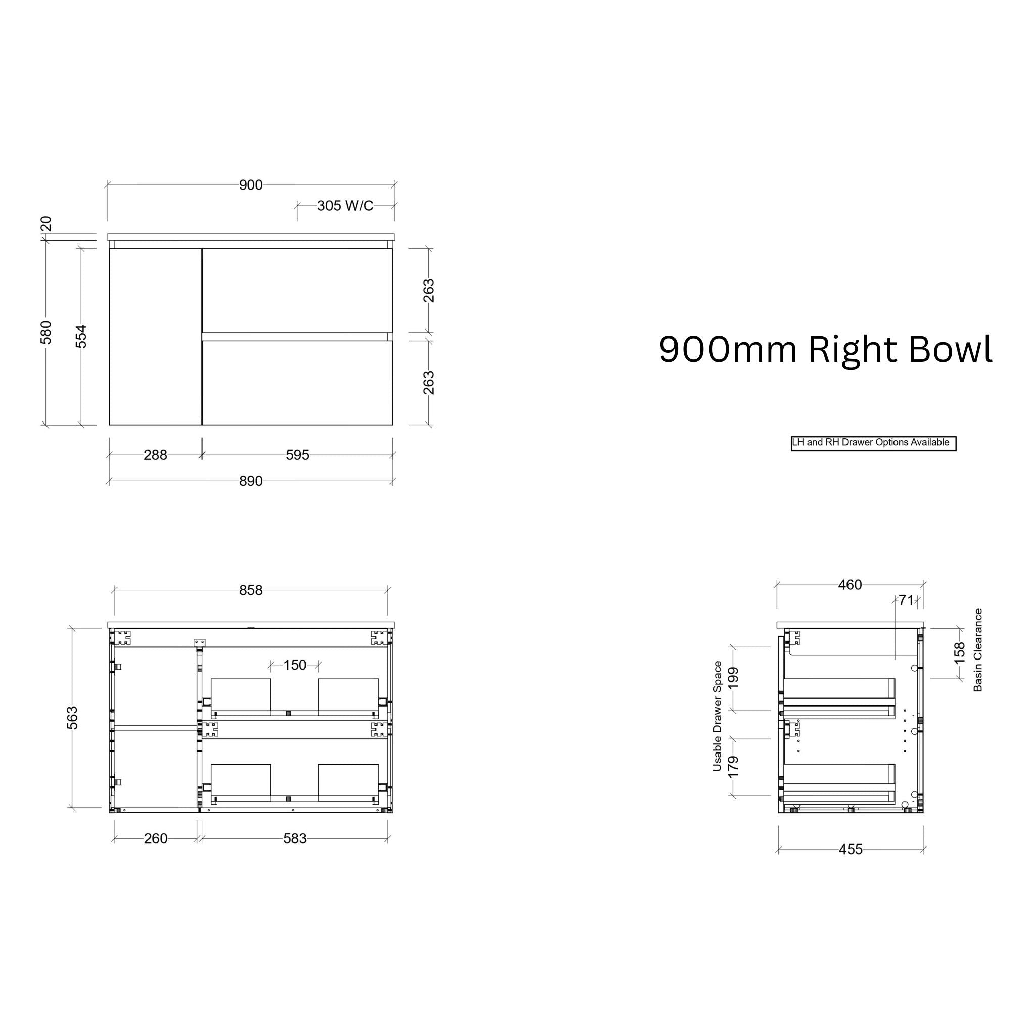 TIMBERLINE MARSHALL CUSTOM WALL HUNG VANITY (ALL SIZING)