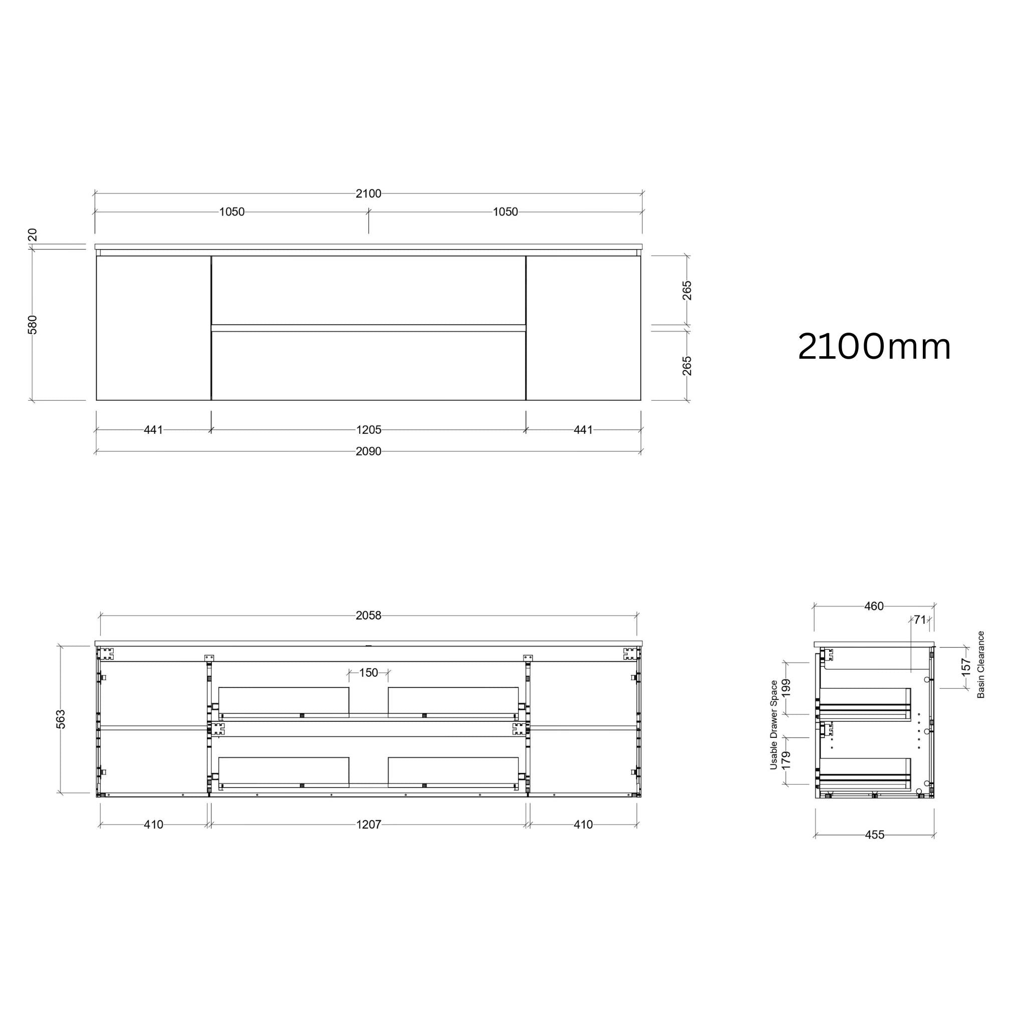 TIMBERLINE MARSHALL CUSTOM WALL HUNG VANITY (ALL SIZING)