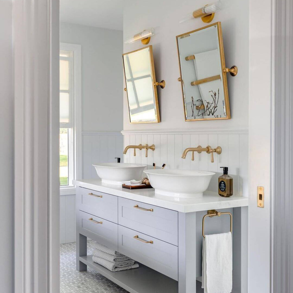 TURNER HASTINGS MAYER FRAMED PIVOT RECTANGULAR MIRROR BRUSHED BRASS 495X610MM