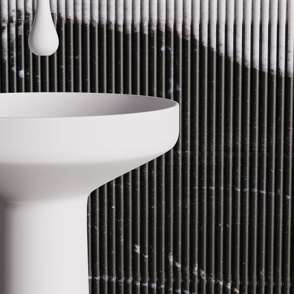 BELBAGNO MARCELLO FREESTANDING PEDESTAL BASIN MATTE WHITE 500MM X 850MM