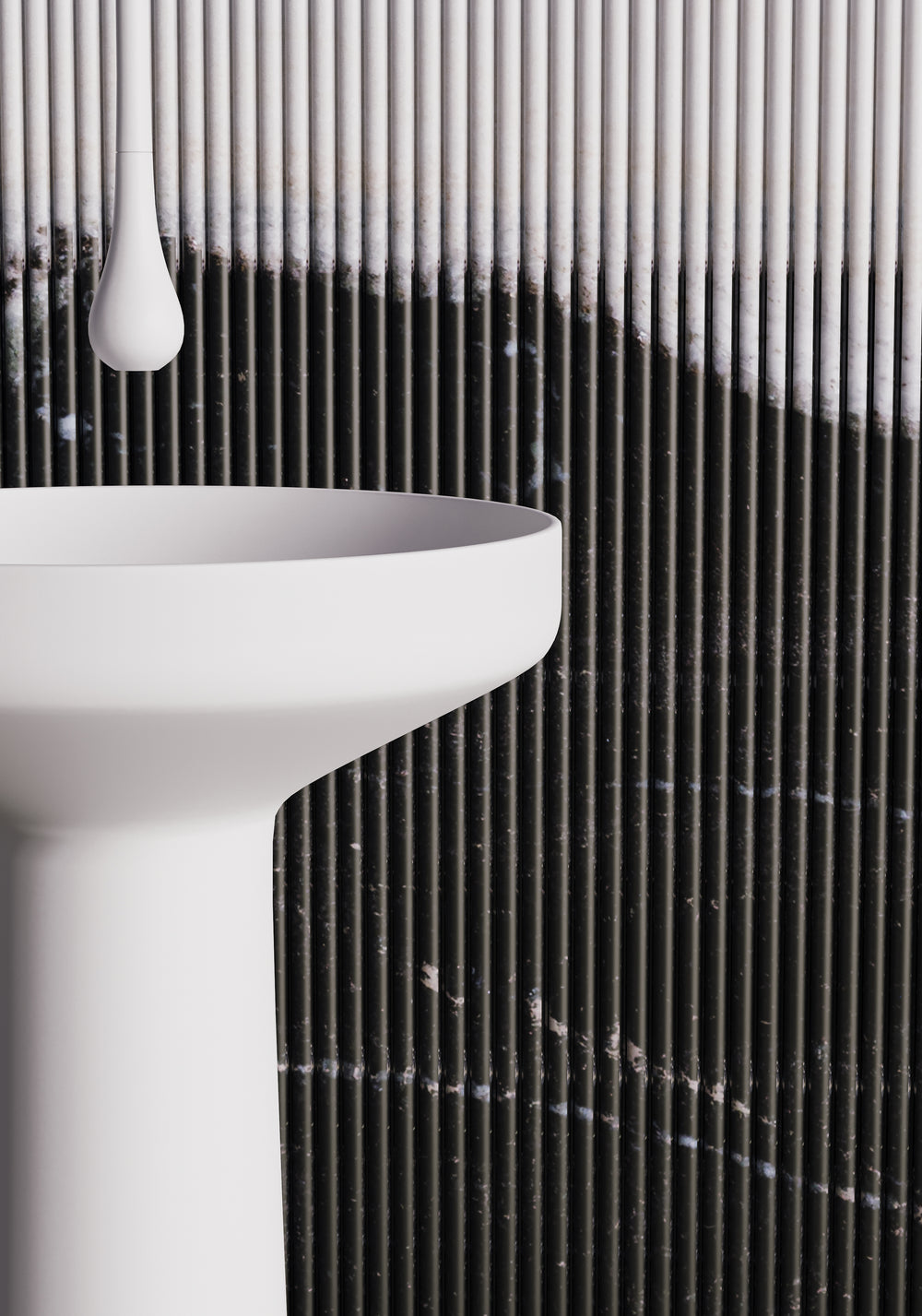 BELBAGNO MARCELLO FREESTANDING PEDESTAL BASIN MATTE WHITE 500MM X 850MM