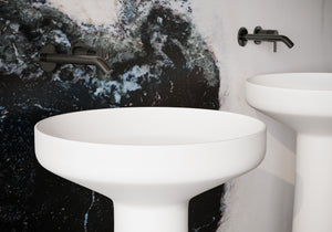 BELBAGNO MARCELLO FREESTANDING PEDESTAL BASIN MATTE WHITE 500MM X 850MM