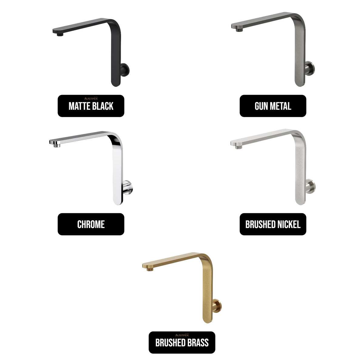 LINSOL MASON UPSWEPT ARM 380MM BRUSHED NICKEL