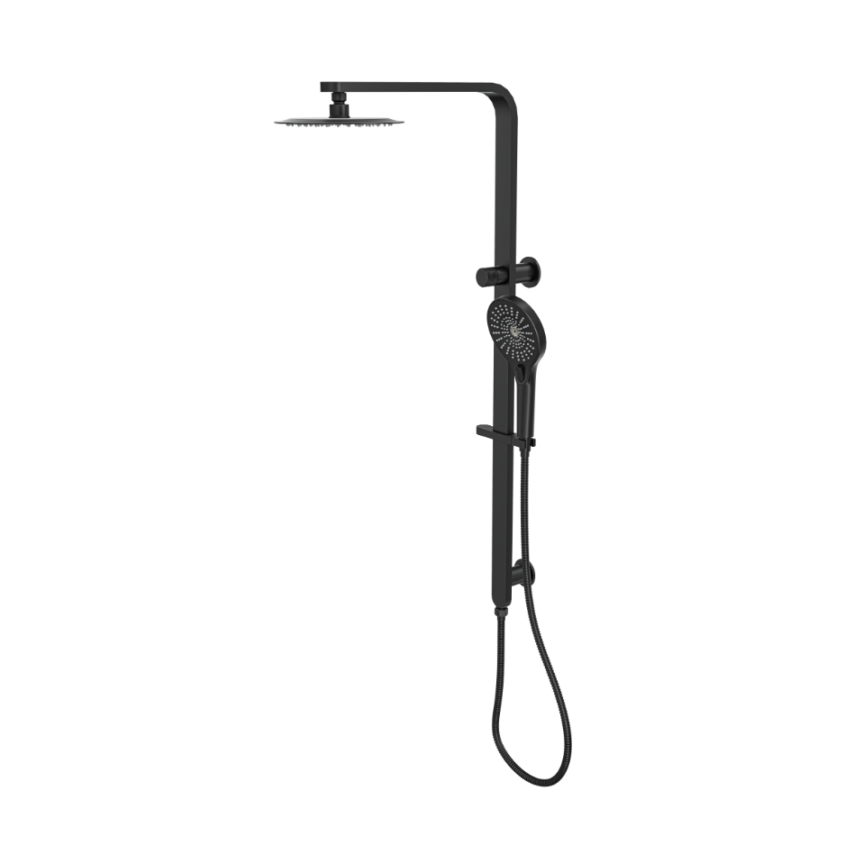 LINSOL MASON SHOWER COMBINATION AND MULTIFUNCTION HANDPIECE WITH 200MM ROUND HEAD MATTE BLACK